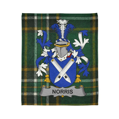 Norris Coat of Arms Crest and Tartan Blanket product