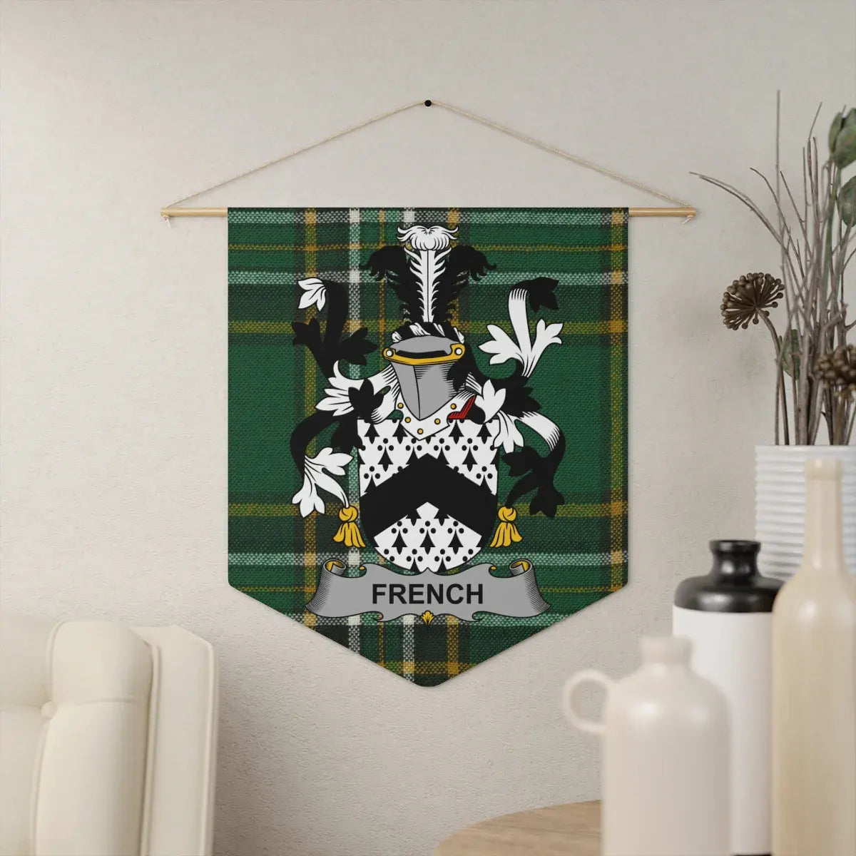 Regal French Family Crest Tartan Wall Hanging product type