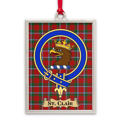 St. Clair Crest Plaid Background Ornament product