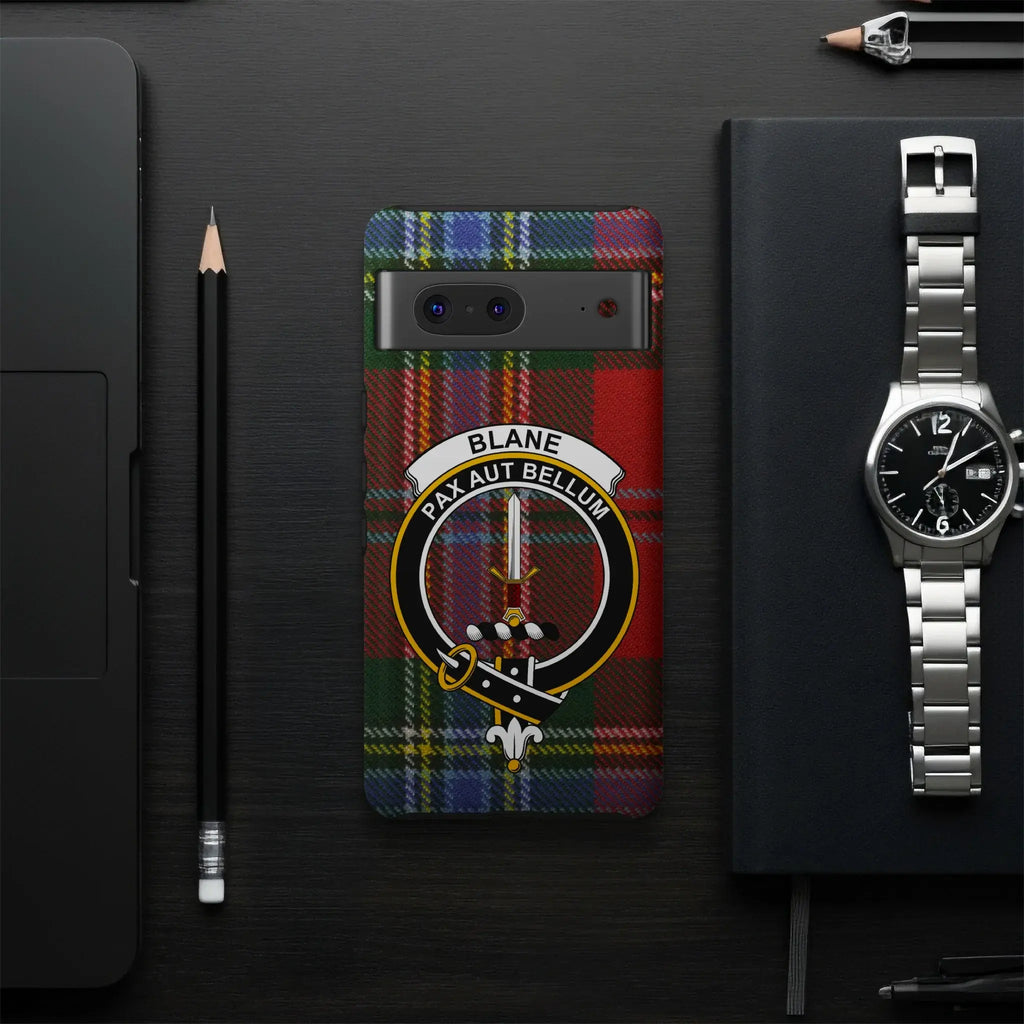 Clan Blane Tartan and Crest Custom Phone Case