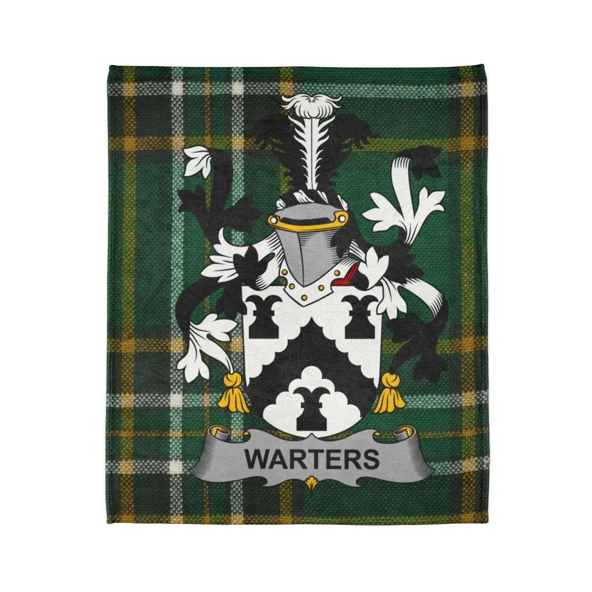 Warters Family Crest Green Tartan Themed Blanket product type