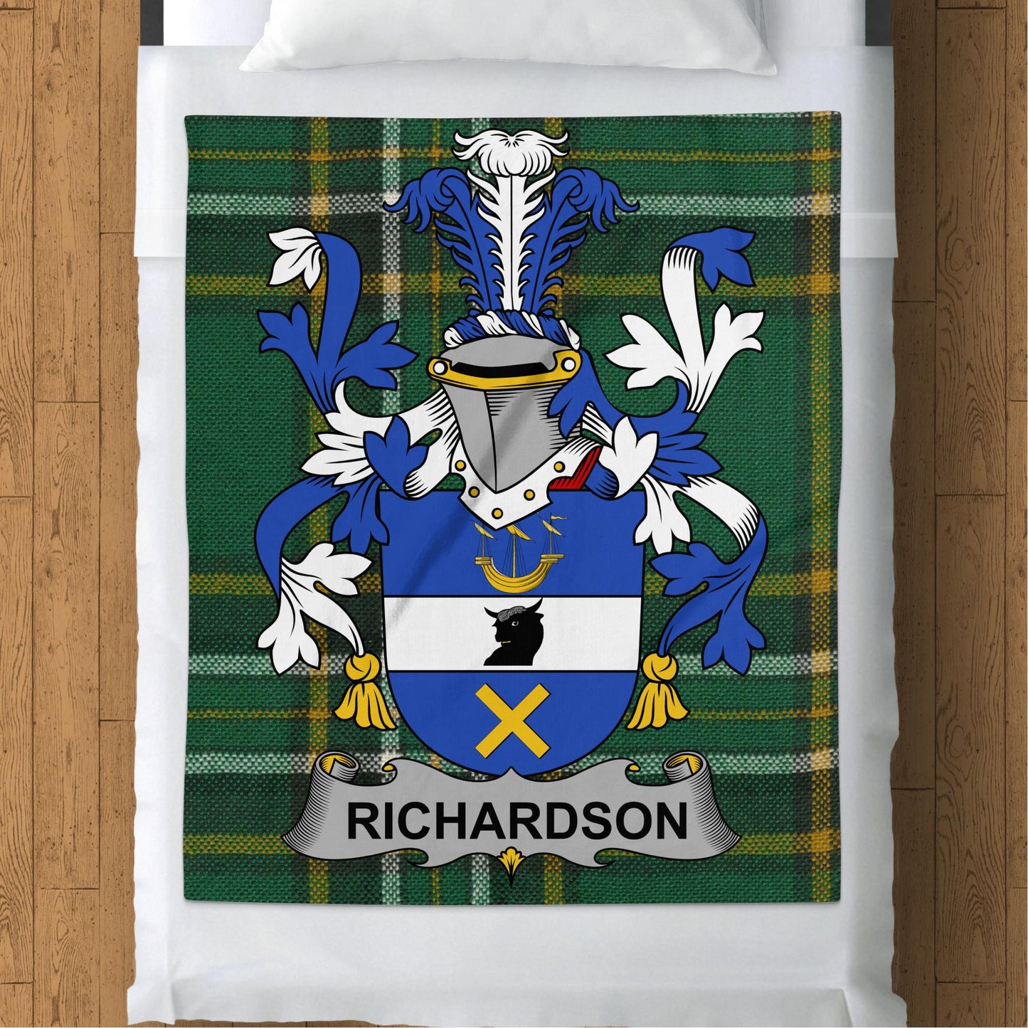 Richardson Surname Irish Tartan Throw Blanket - Living Stone Gifts