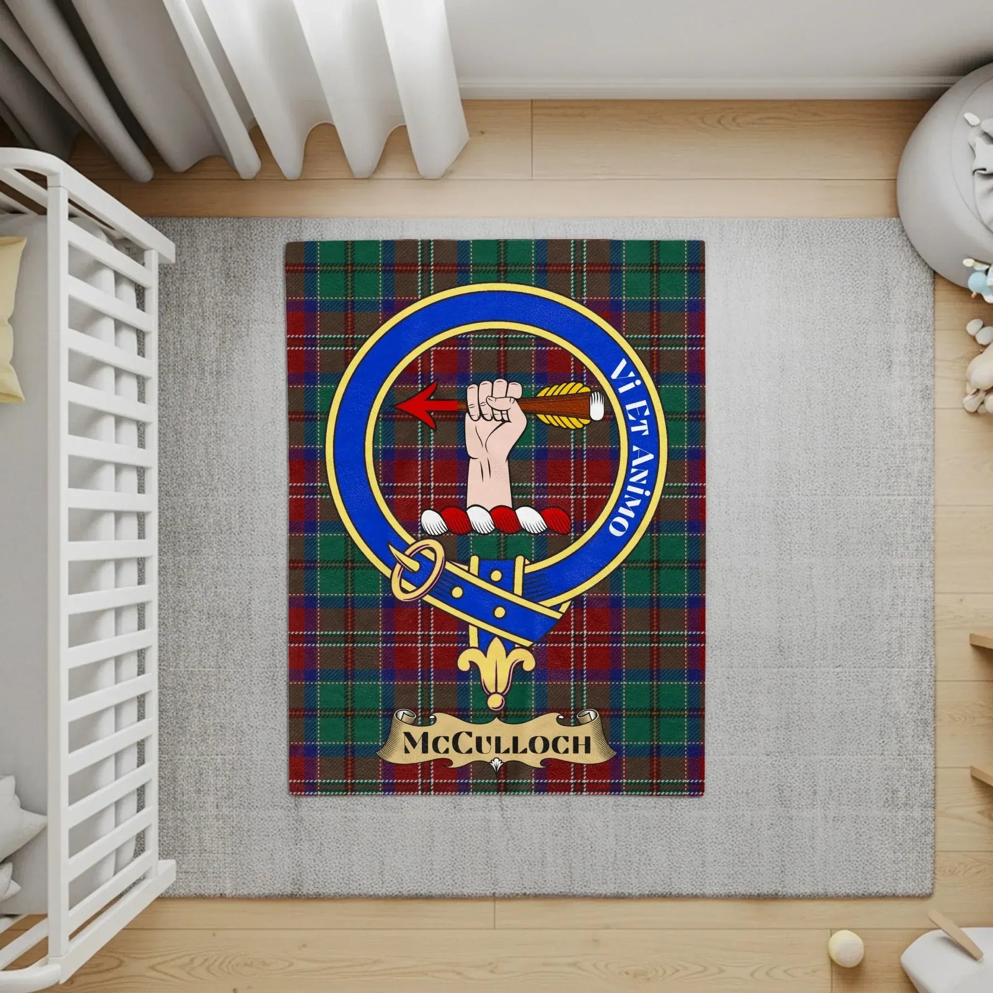 Vibrant Tartan Pattern McCulloch Clan Rug product