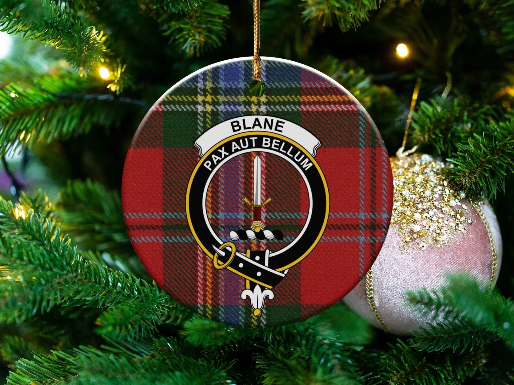 Tartan Plaid Christmas Ornament Festive Holiday Decor product