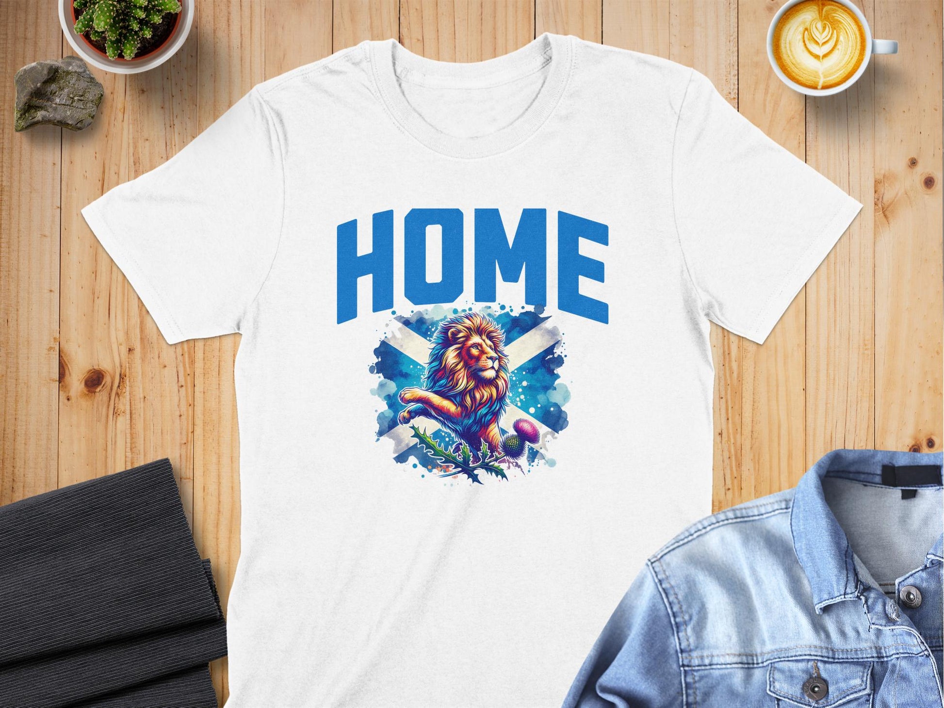 Stunning Lion With Scottish Flag Graphic T-Shirt - Living Stone Gifts