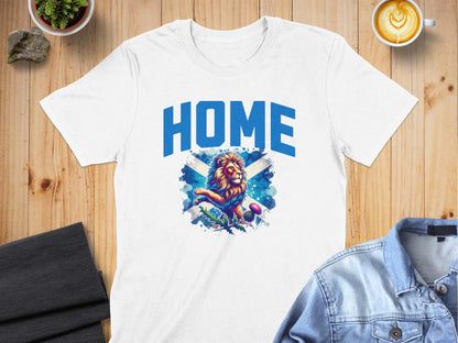 Stunning Lion With Scottish Flag Graphic T-Shirt - Living Stone Gifts