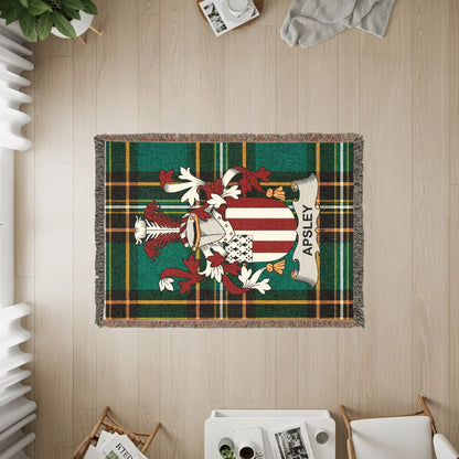 Apsley Crest Plaid Green Woven Throw product type