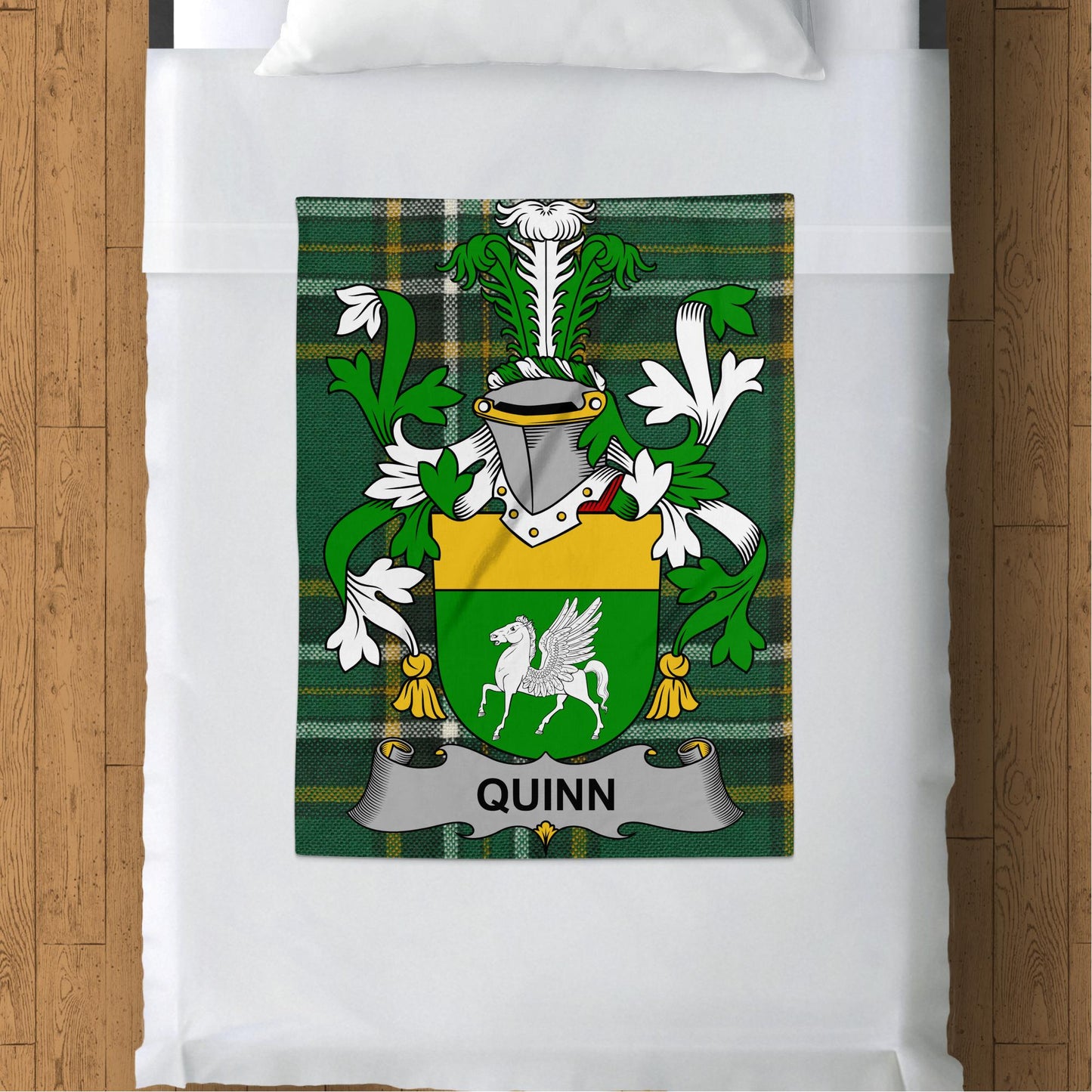 Quinn Surname Irish Tartan Throw Blanket - Living Stone Gifts