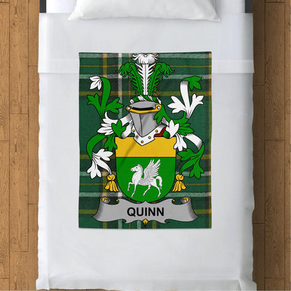 Quinn Surname Irish Tartan Throw Blanket - Living Stone Gifts