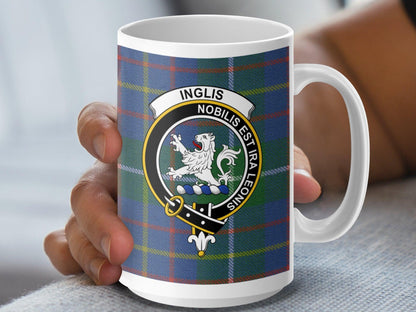 Clan Inglis Tartan Plaid Crest Design Coffee Mug - Living Stone Gifts