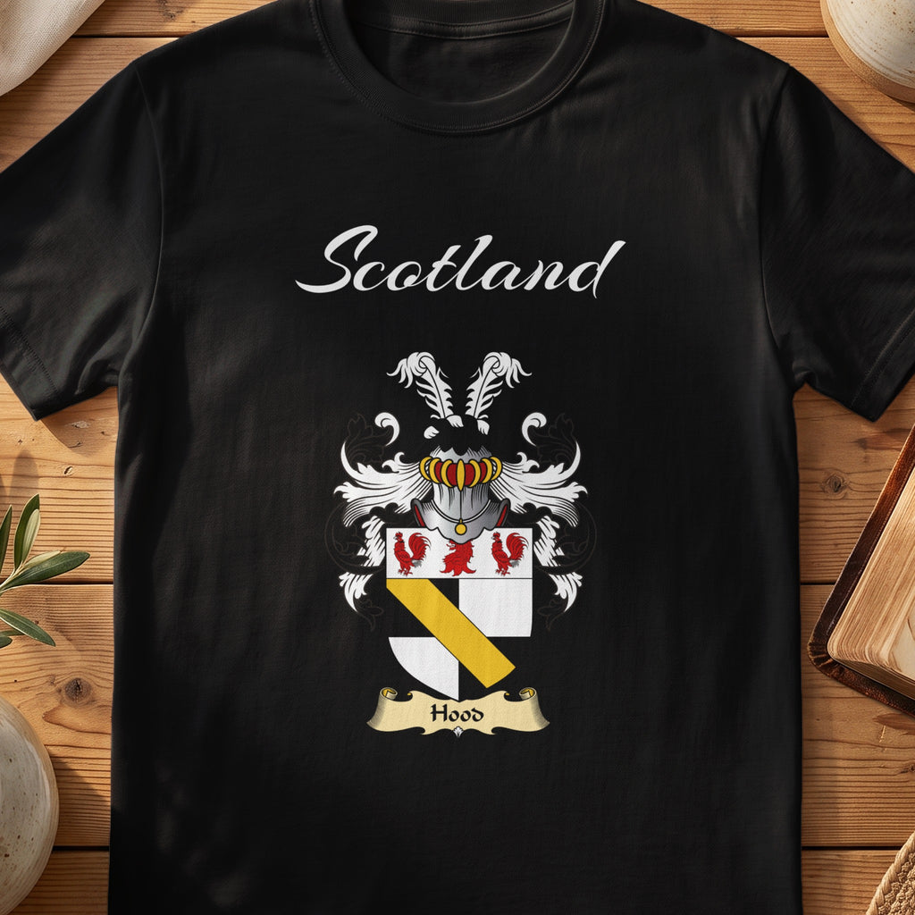 Hood Scottish family shield T-shirt in Black