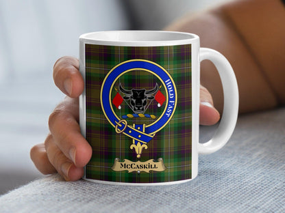 McCaskill Scottish Clan Crest Tartan Mug - Living Stone Gifts