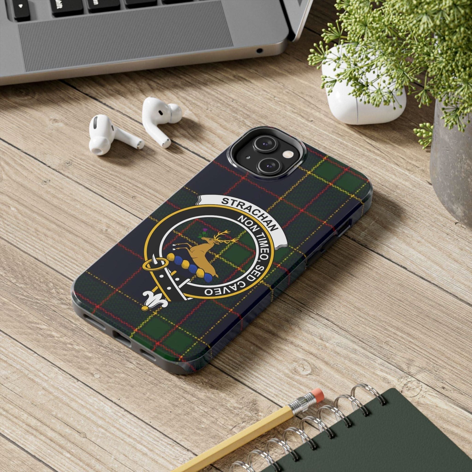 Strachan Tartan Clan Non Timeo Sed Caveo Cell Phone Case - Celtic Ancestry Gifts