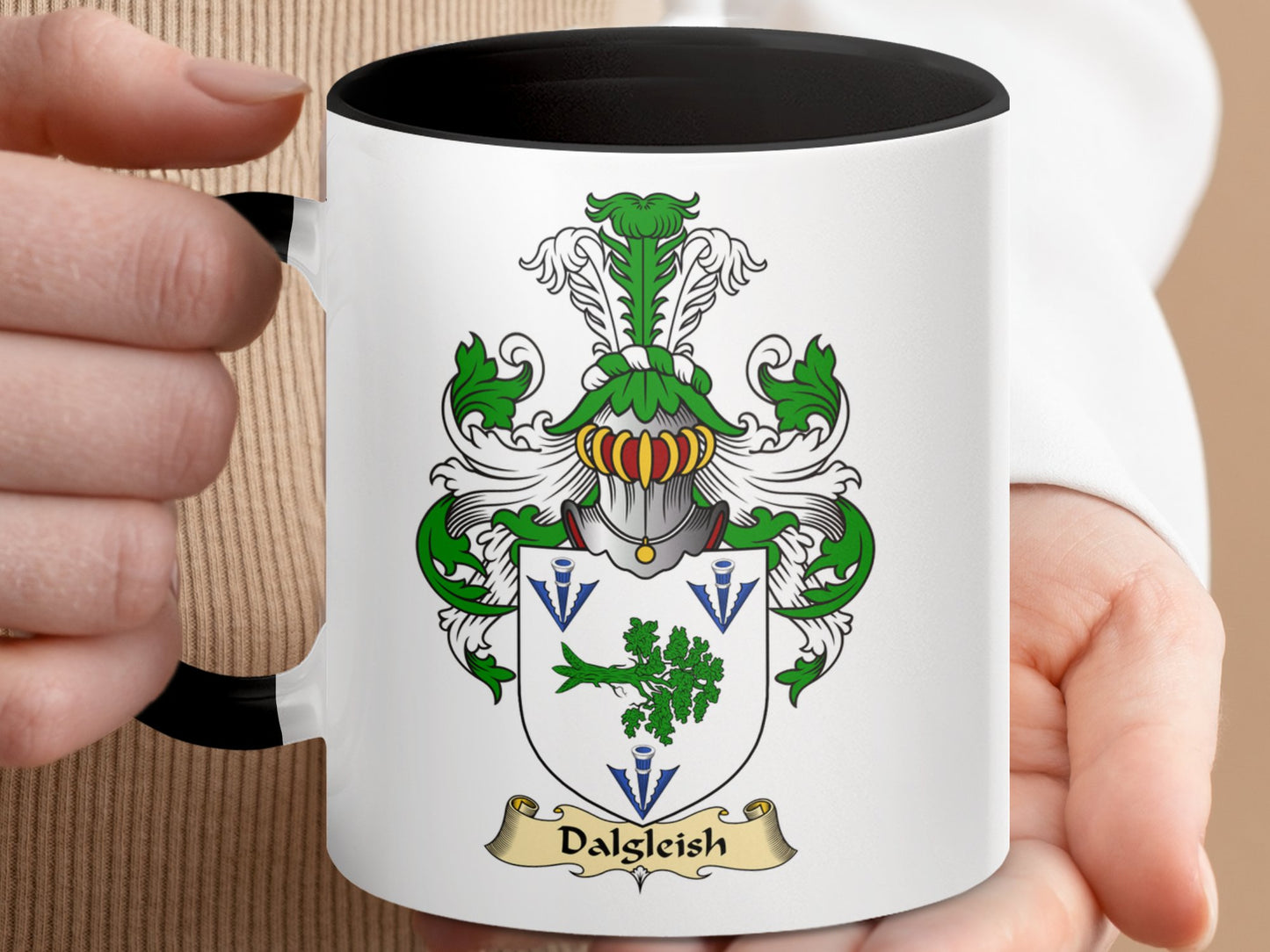 Clan Dalglish Scottish Coat of Arms Accent Mug - Living Stone Gifts