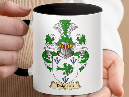 Clan Dalglish Scottish Coat of Arms Accent Mug - Living Stone Gifts