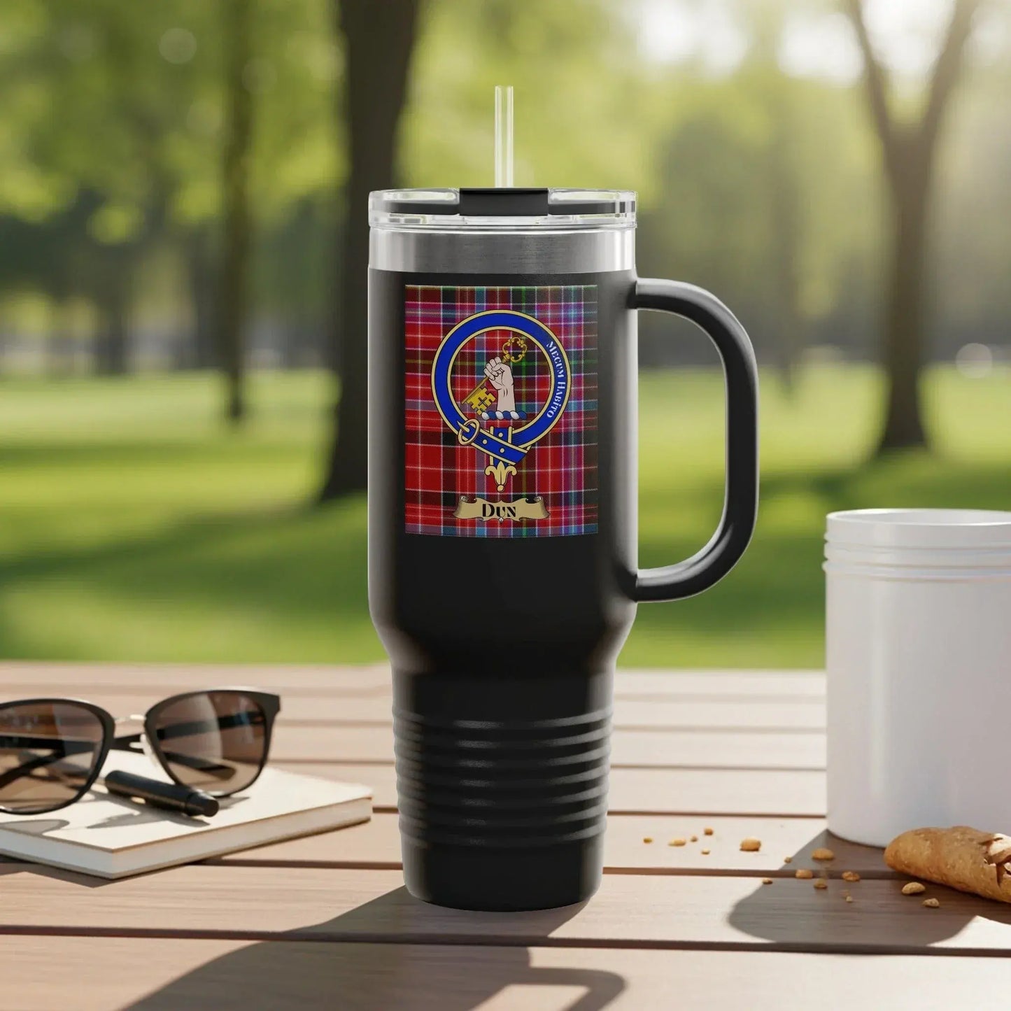 Scottish Highland Cow Clan Crest Travel Mug product