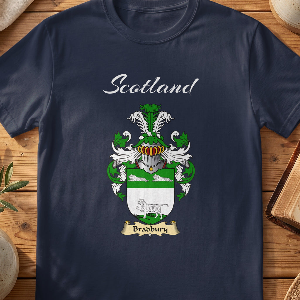 Bradbury Scottish family shield T-shirt in Navy