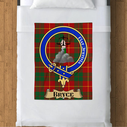 Scottish Clan Bryce Crest Tartan Throw Blanket - Living Stone Gifts