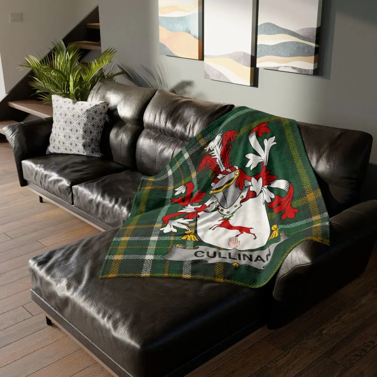 Personalized Cullinan Family Crest Tartan Blanket product