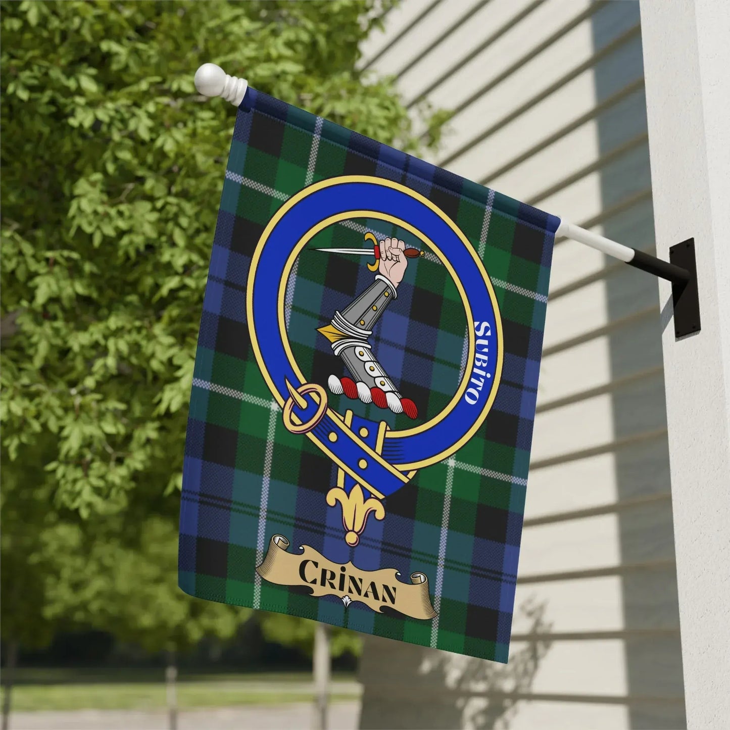Crinan Tartan Flag Family Crest Banner Decorative product