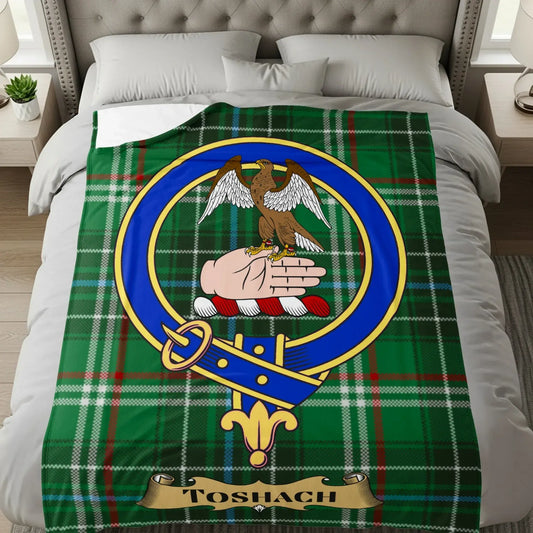 Toshach Family Tartan Crest Eagle Woven Bedding product