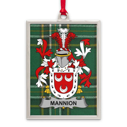 Mannion Family Crest Plaid Pattern Ornament product