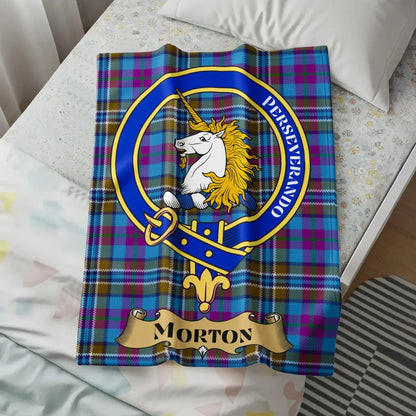 Morton Clan Crest Perseverando Motto Blanket product