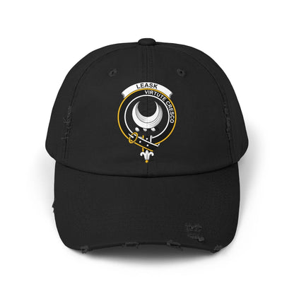 Leask Clan Crest Scottish Distressed Baseball Cap - Celtic Ancestry Gifts