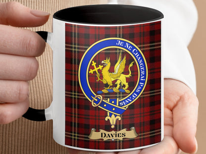 Clan Davies Scottish Tartan Crest Mug - Living Stone Gifts