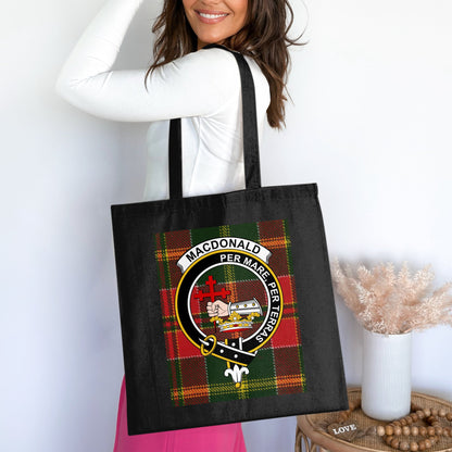 Clan Macdonald Scottish Crest Tartan Tote Bag - Living Stone Gifts