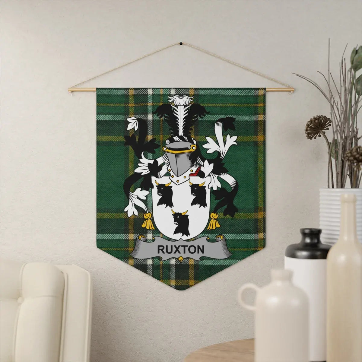 Ruxton Family Crest Tartan Wall Hanging Banner product