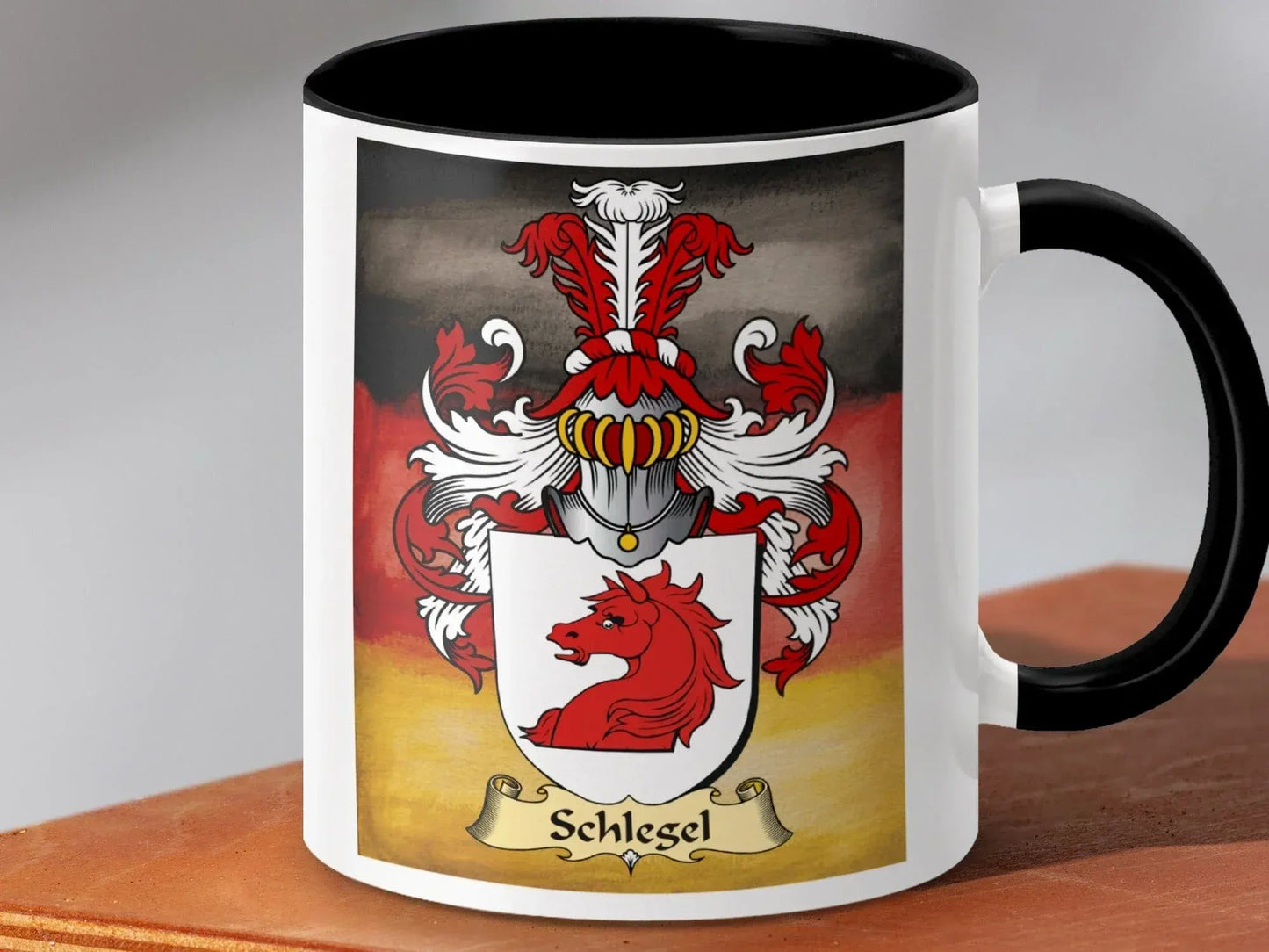 Schlegel Family Crest Mug with Red Horse product