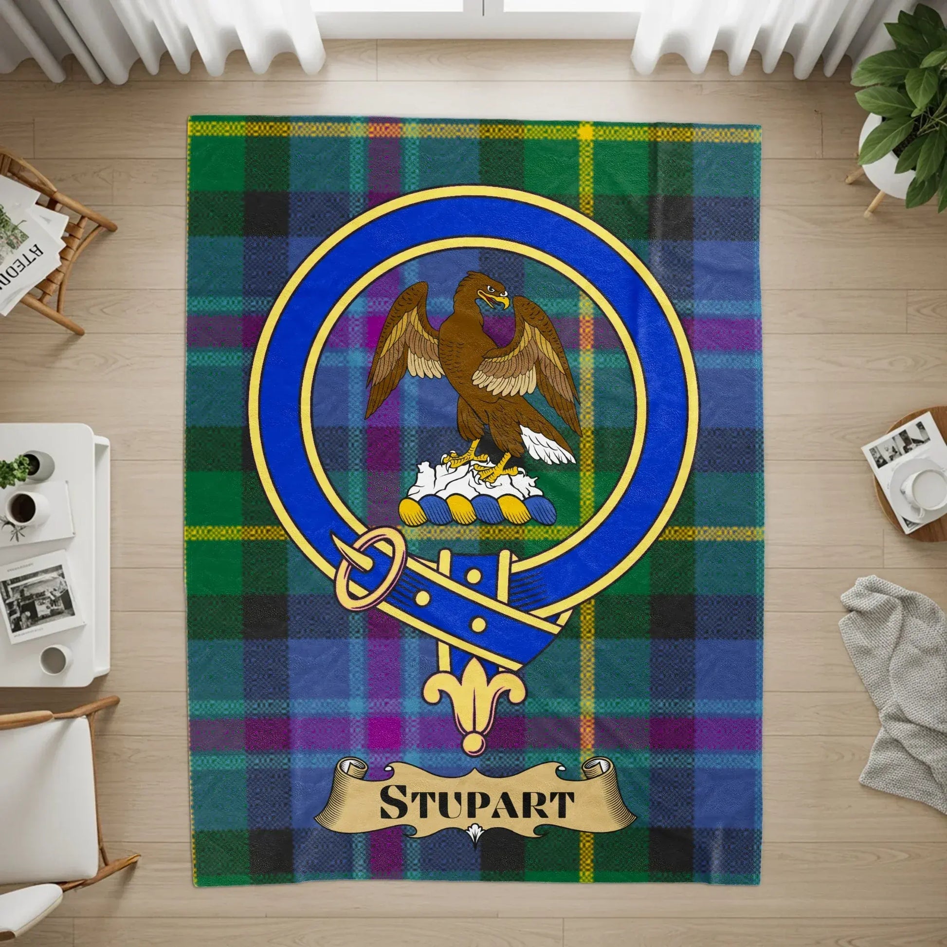 Personalized Stupart Crest Indoor Home Decor Rug product type