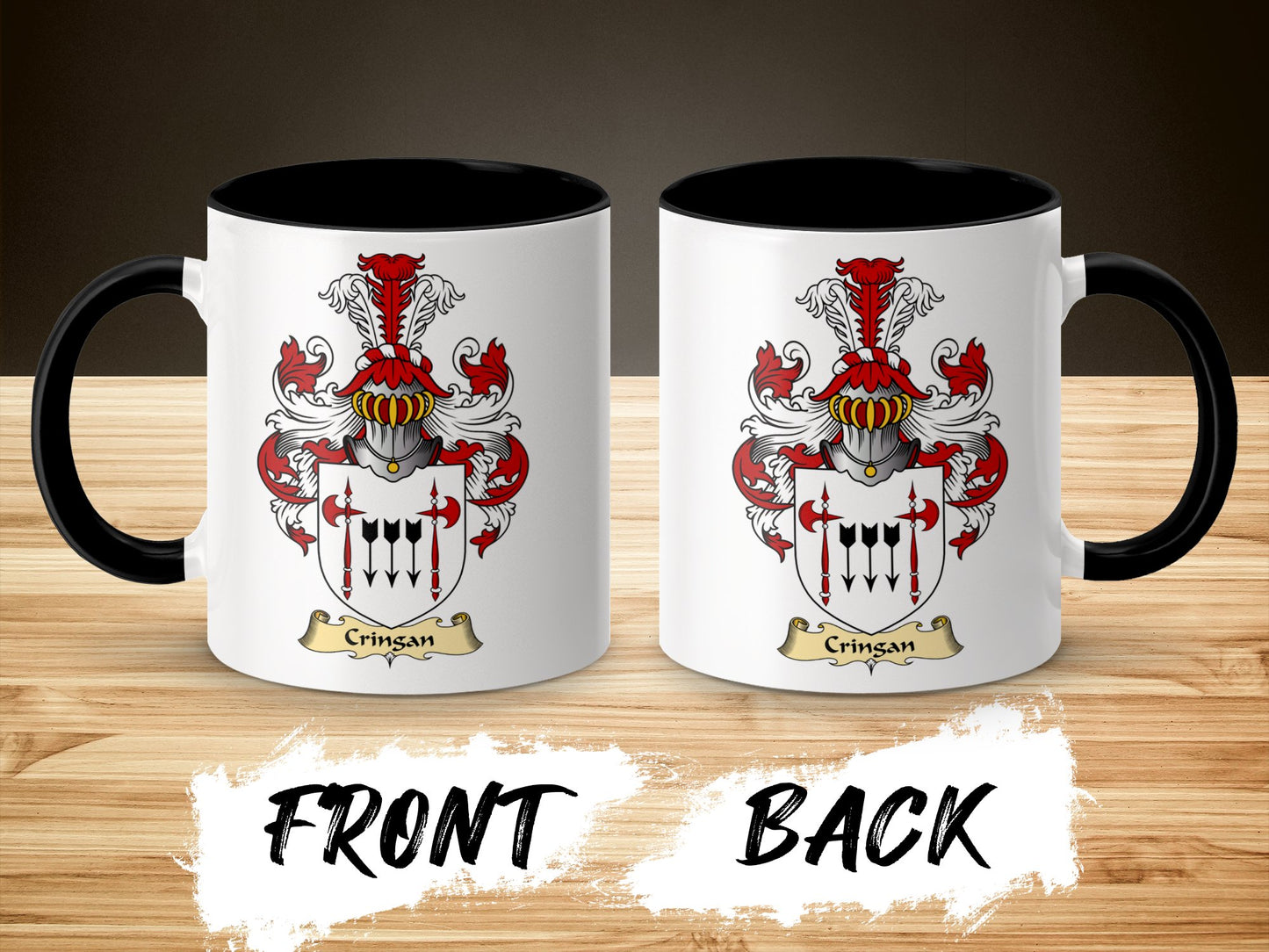 Cringan Scottish Clan Coat of Arms Accent Coffee Mug - Living Stone Gifts