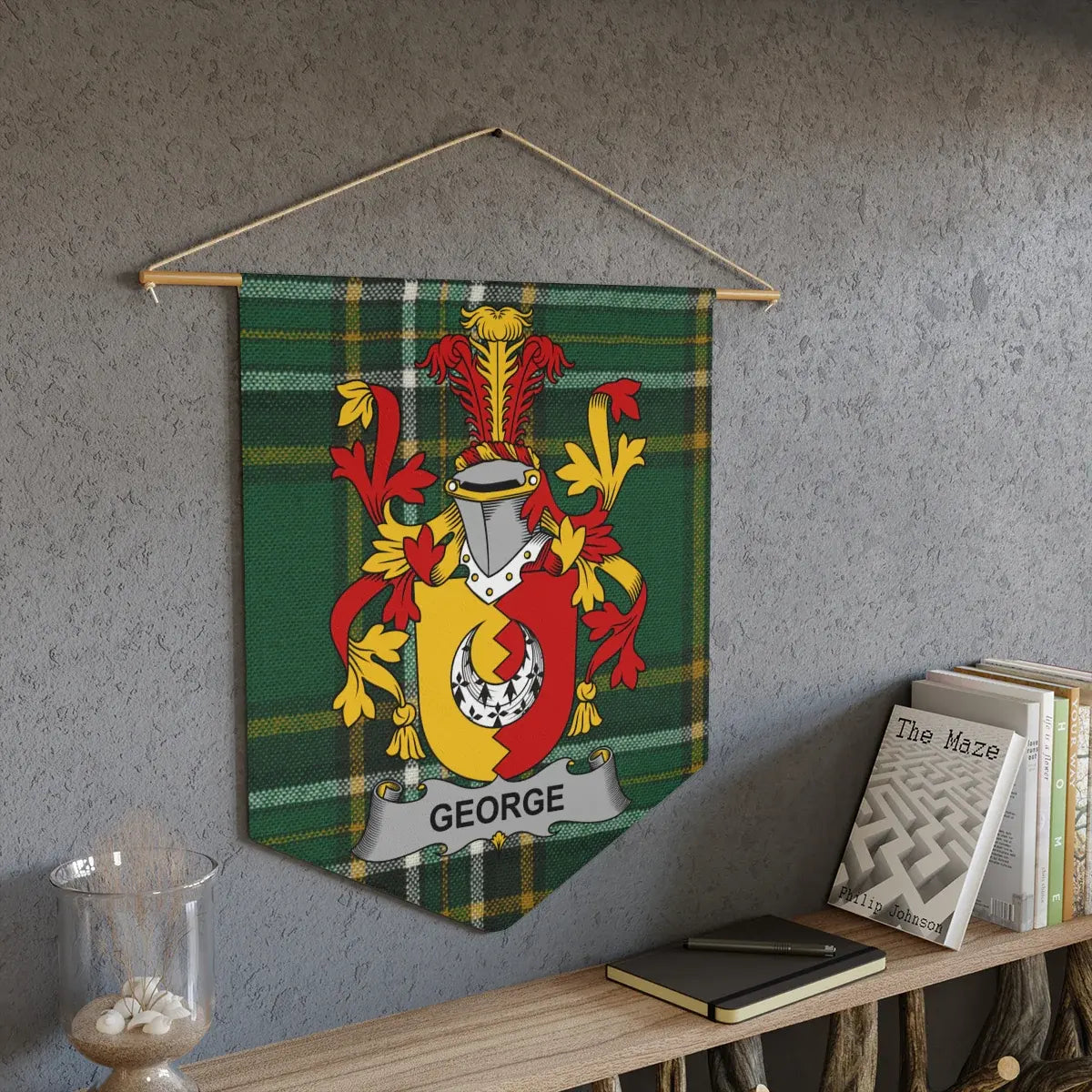 Custom Family Crest Tapestry with Knight Emblem product type