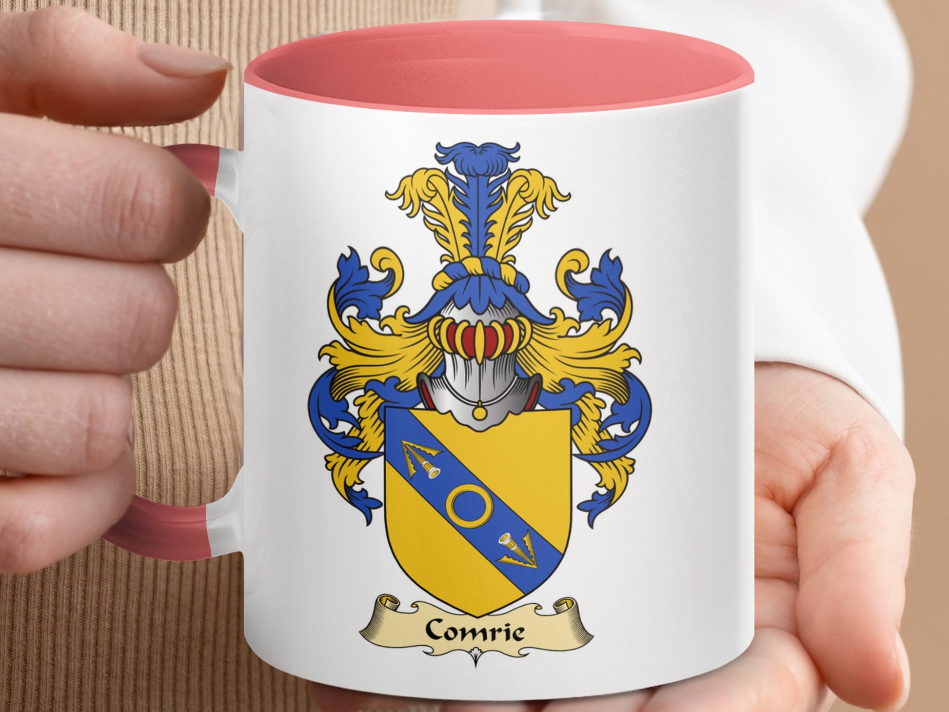 Comrie Scottish Clan Coat of Arms Accent Coffee Mug - Living Stone Gifts