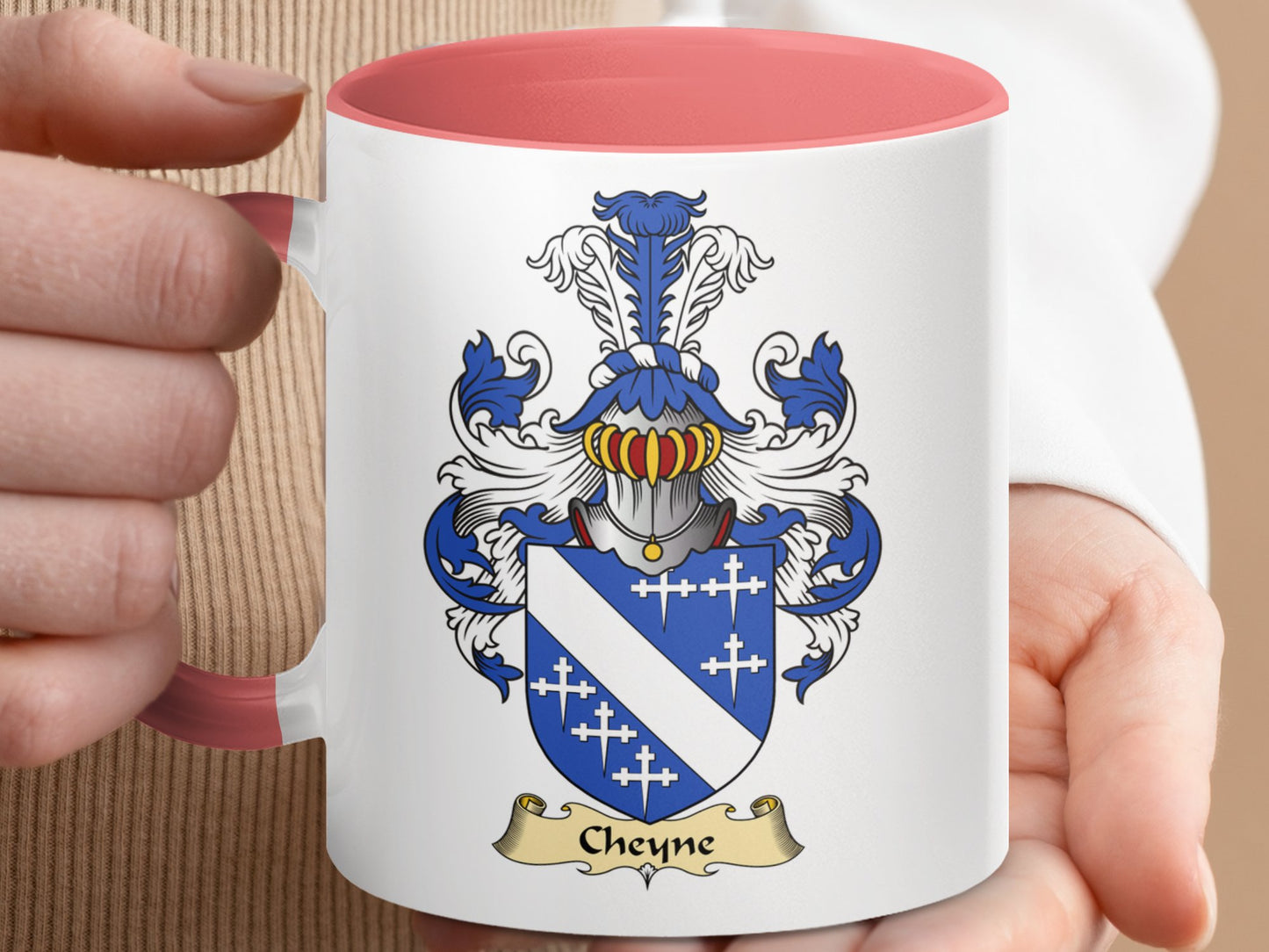 Clan Cheyne Scottish Clan Coat of Arms Accent Mug - Living Stone Gifts