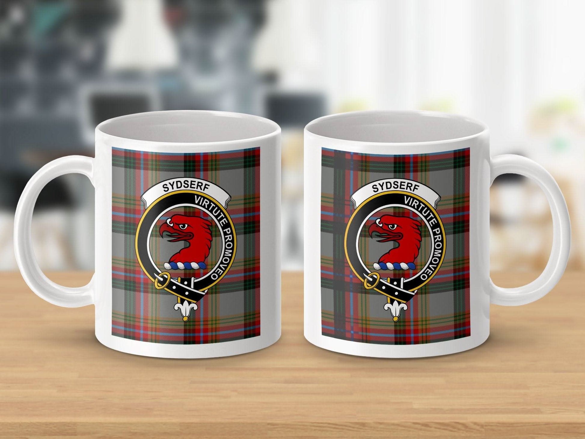 SYDSERF VIRTUTE PROVIDET Two Plaid Mugs product type