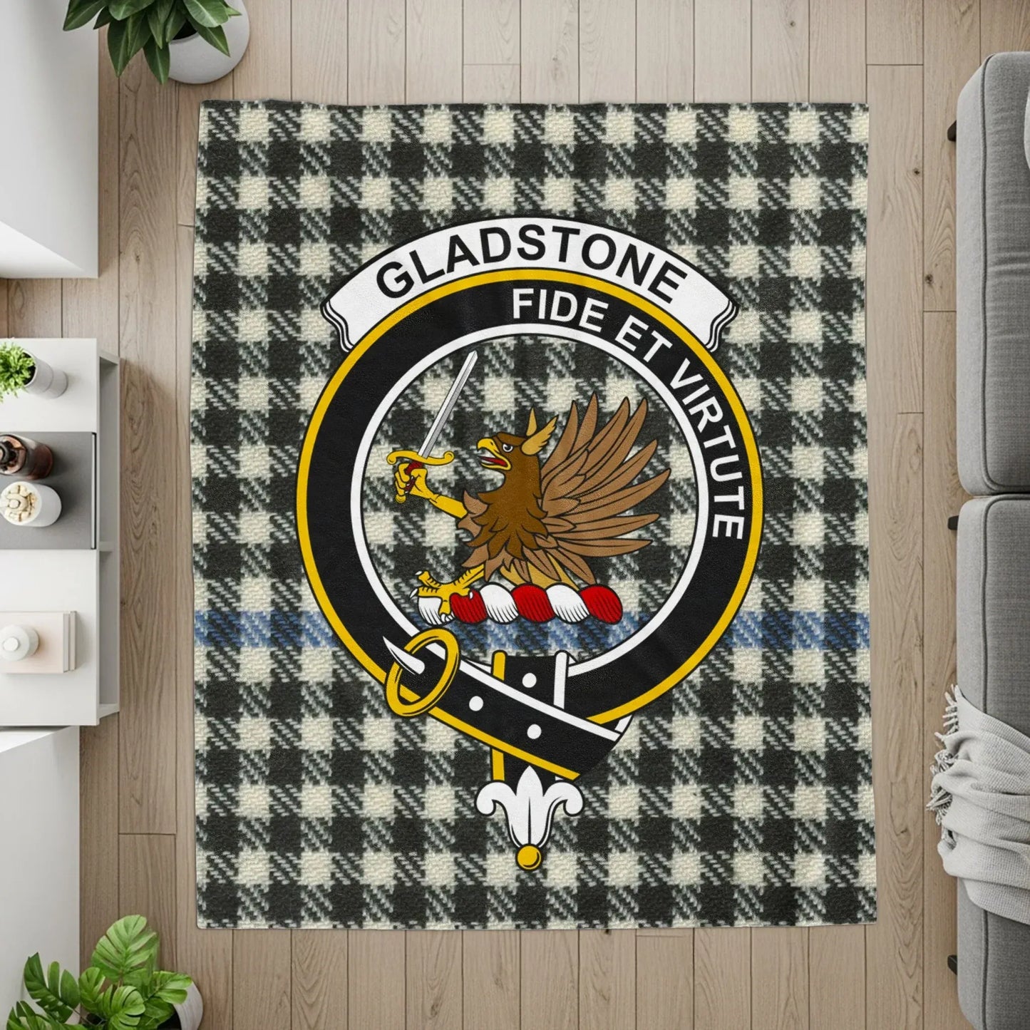 Gladstone Crest Plaid Pattern Area Rug product