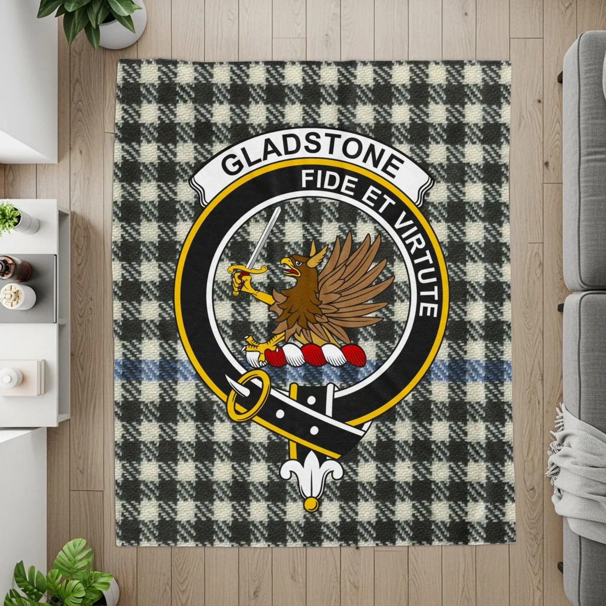 Gladstone Crest Plaid Pattern Area Rug product