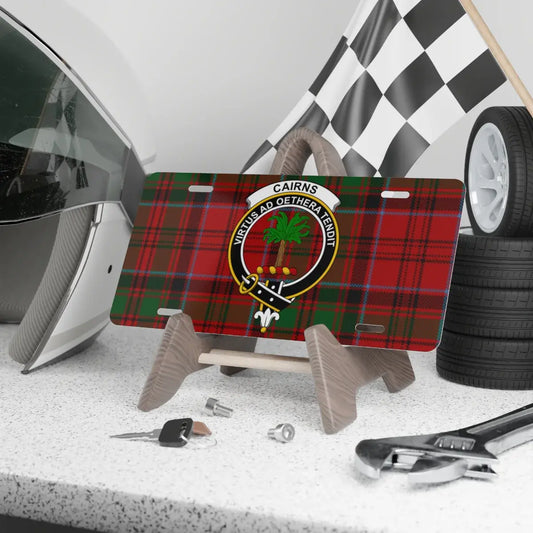 Cairns Clan Tartan Crest Design License Plate product