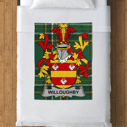 Willoughby Surname Irish Tartan Throw Blanket - Living Stone Gifts