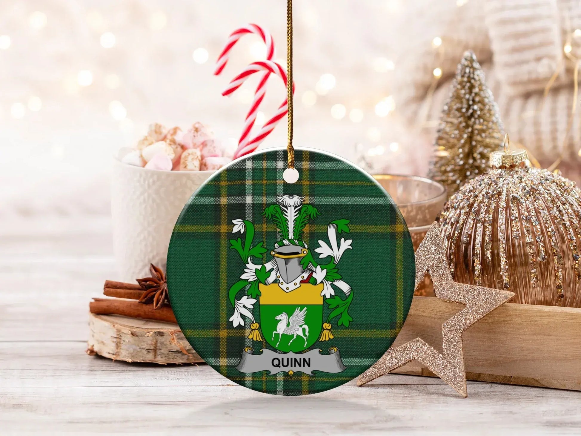 Personalized Family Crest Holiday Ornament product