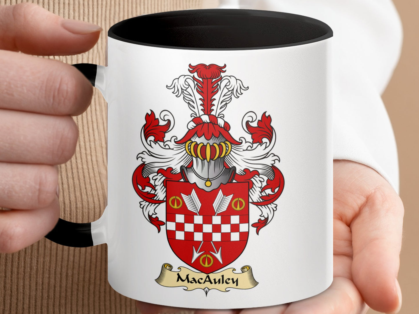 MacAuley Family Coat of Arms Heritage Coffee Mug - Living Stone Gifts