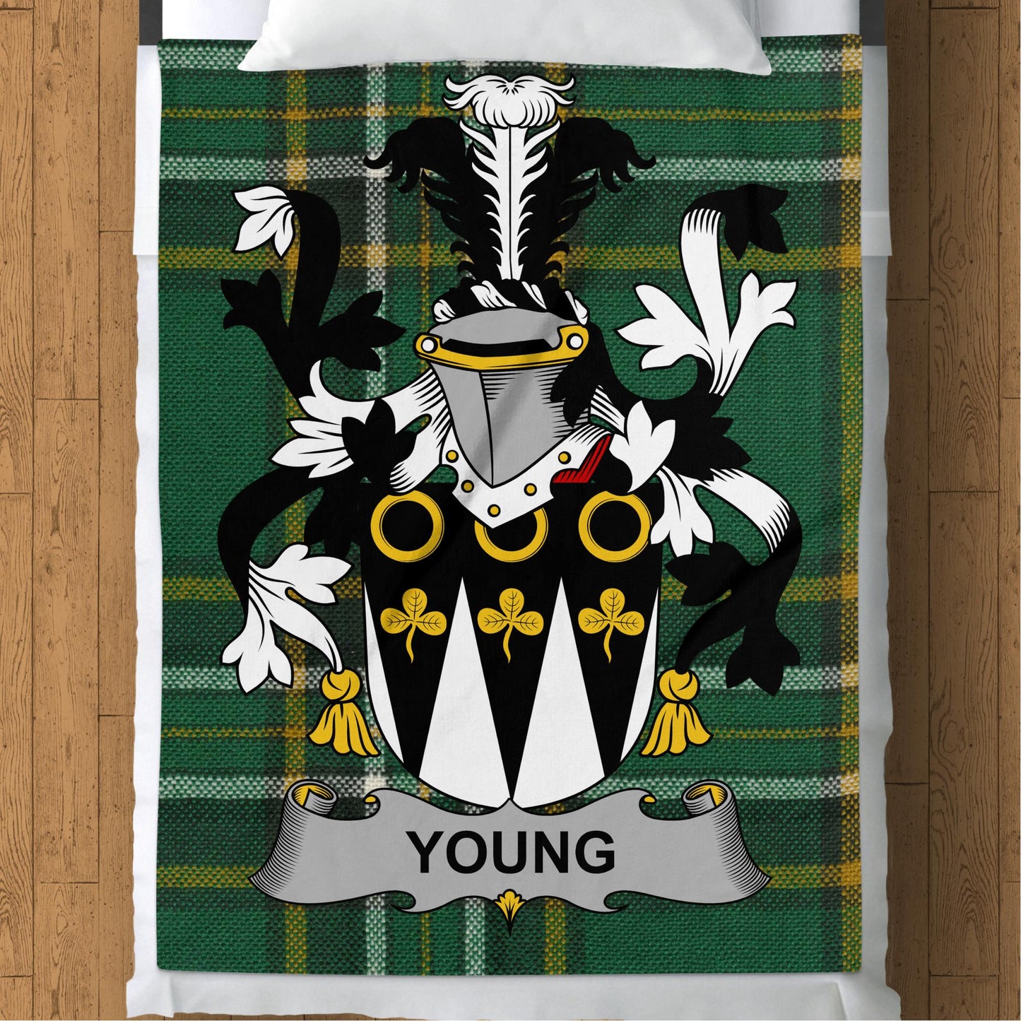 Young Surname Irish Tartan Throw Blanket - Living Stone Gifts