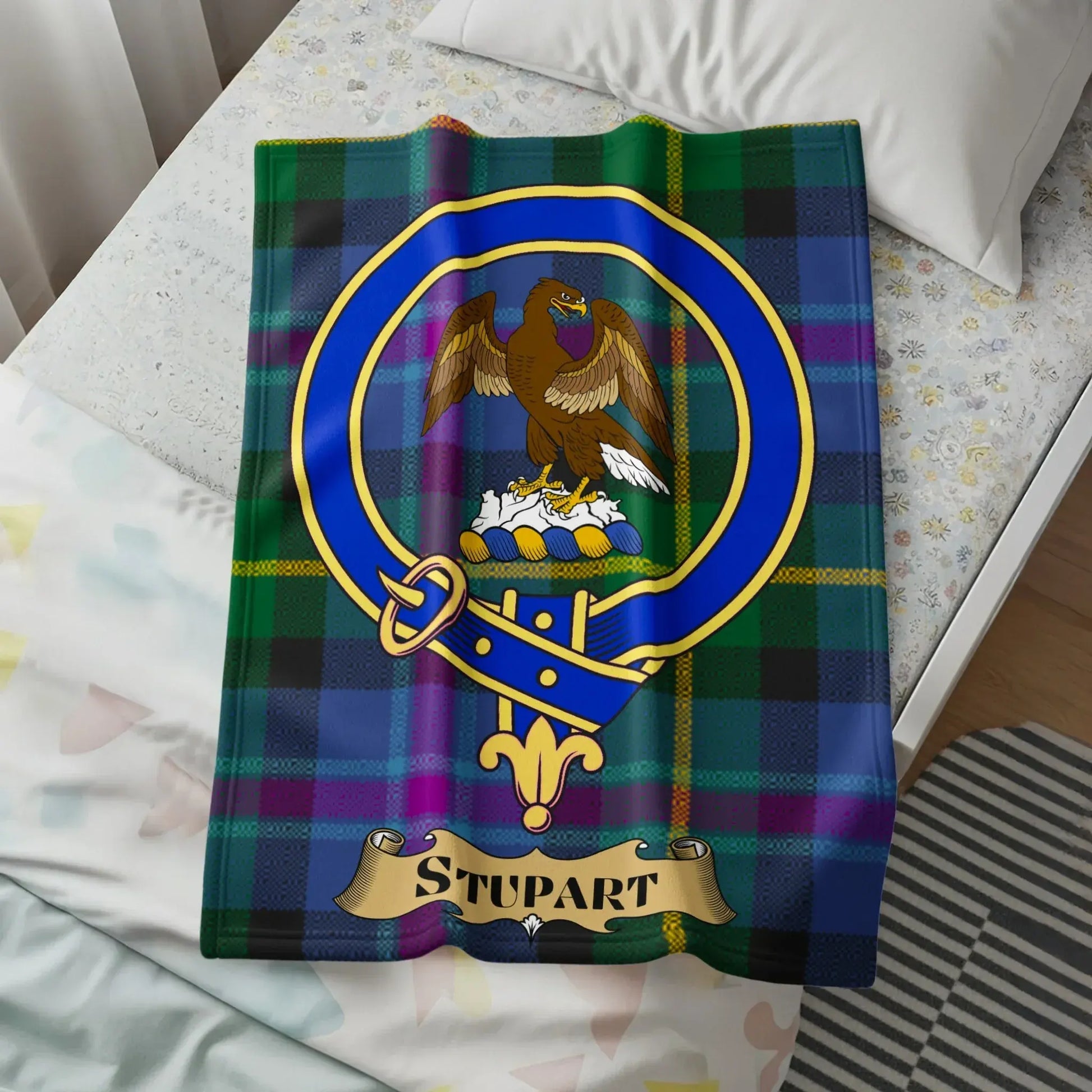 Stupart Family Crest Plaid Blanket Unique Home Decor product