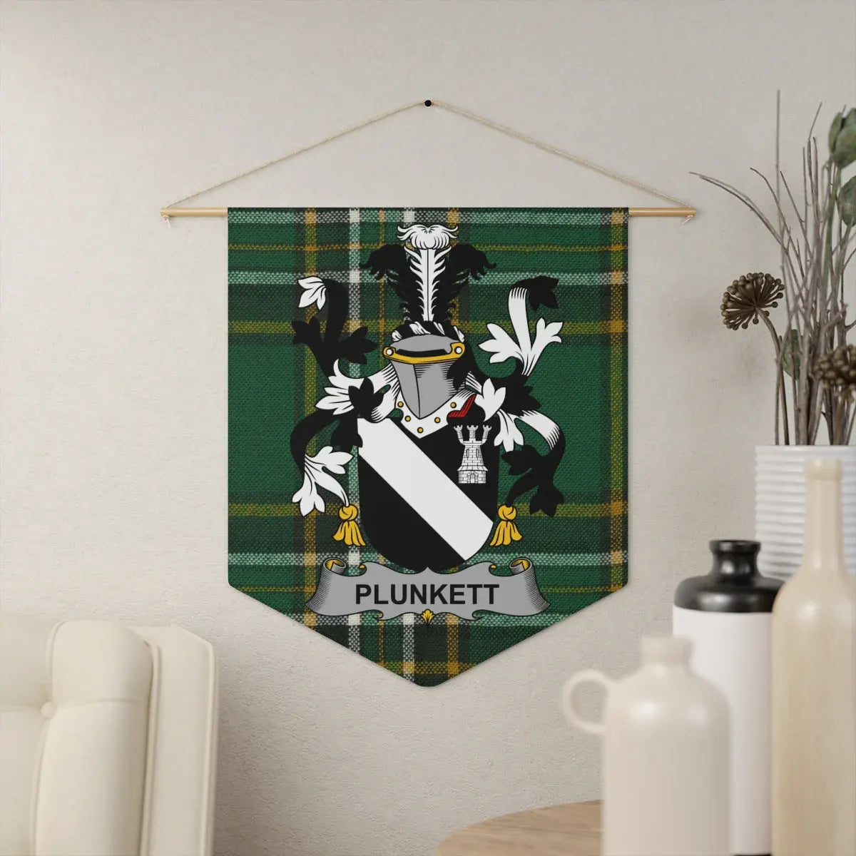 Family Crest Wall Hanging with Plunkett Name product