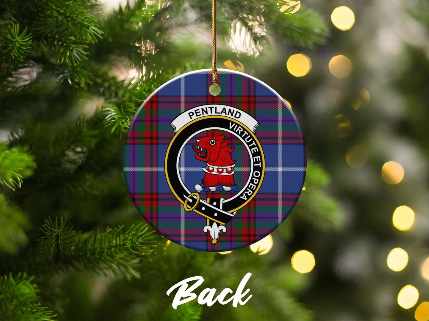 Pentland Virtute et Opera Clan Crest Ornament product