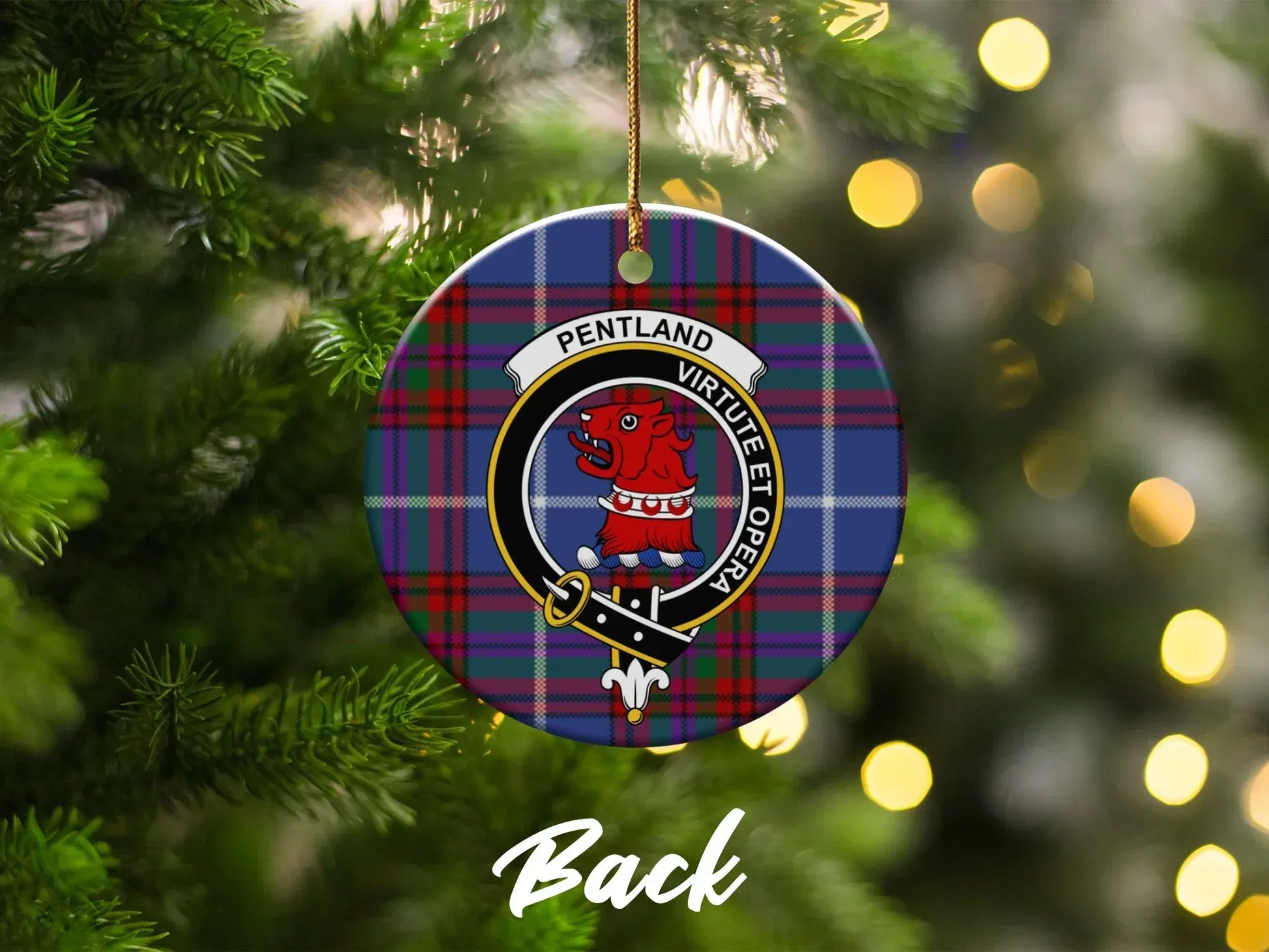 Pentland Virtute et Opera Clan Crest Ornament product