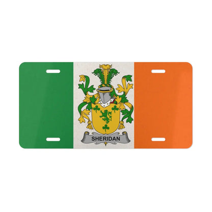Sheridan Coat of Arms Flag License Plate  product